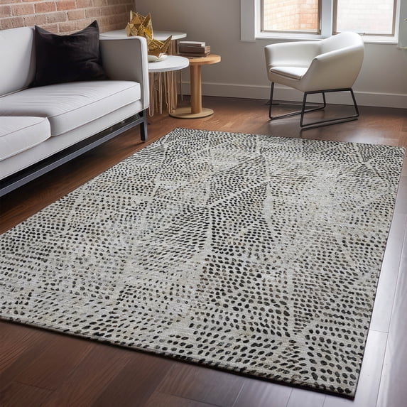 Addison Rugs Mayfield Washable Transitional Diamond Gray Rectangle Rug, 10' x 14'
