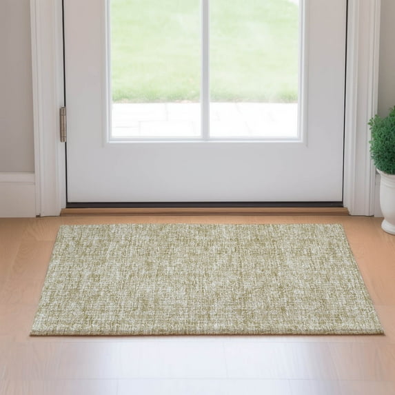 Addison Rugs Mayfield Washable Transitional Floral Beige Rectangle Rug, 1'8" x 2'6"