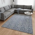 thumbnail image 1 of HomeRoots 655036 10 x 14 ft. Blue & Gray Floral Transitional Washable Machine Made Rectangle Area Rug with UV Protection, 1 of 8