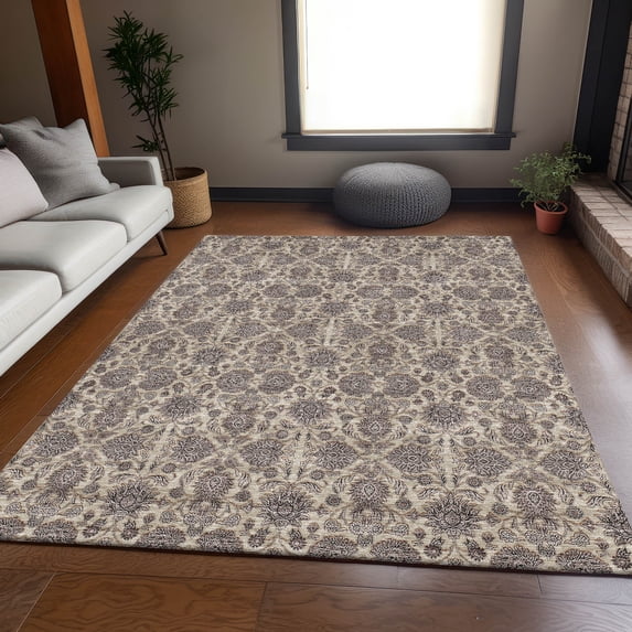 Addison Rugs Mayfield Washable Transitional Floral Ivory Rectangle Rug, 2'6" x 3'10"
