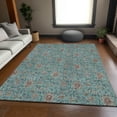 thumbnail image 1 of Addison Rugs Mayfield Washable Transitional Floral Teal Rectangle Rug, 10' x 14', 1 of 6