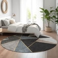 thumbnail image 1 of Addison Rugs Mayfield Washable Transitional Geometric Blue Round Rug, 8' x 8', 1 of 5