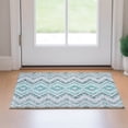 thumbnail image 1 of Addison Rugs Mayfield Washable Transitional Geometric Teal Rectangle Rug, 1'8" x 2'6", 1 of 5