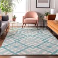 thumbnail image 1 of Addison Rugs Mayfield Washable Transitional Geometric Teal Rectangle Rug, 3' x 5', 1 of 6