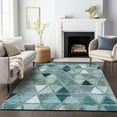 thumbnail image 1 of Addison Rugs Mayfield Washable Transitional Geometric Teal Rectangle Rug, 8' x 10', 1 of 6