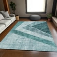 thumbnail image 1 of Addison Rugs Mayfield Washable Transitional Geometric Teal Rectangle Rug, 9' x 12', 1 of 6