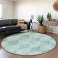 thumbnail image 1 of Addison Rugs Mayfield Washable Transitional Geometric Teal Round Rug, 8' x 8', 1 of 5