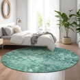 thumbnail image 1 of Addison Rugs Mayfield Washable Transitional Ikat Teal Round Rug, 8' x 8', 1 of 5