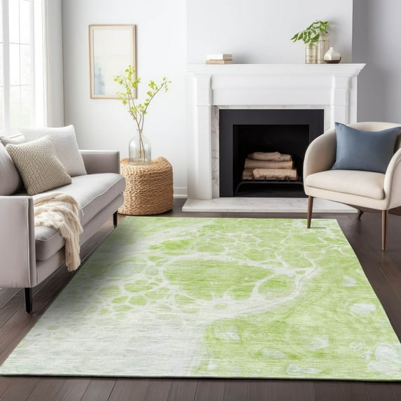 Addison Rugs Mayfield Washable Transitional Modern Aloe Rectangle Rug, 10' x 14'