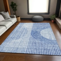 Addison Rugs Mayfield Washable Transitional Modern Blue Rectangle Rug, 10' x 14'
