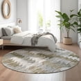 thumbnail image 1 of Addison Rugs Mayfield Washable Transitional Modern Brown Round Rug, 8' x 8', 1 of 5