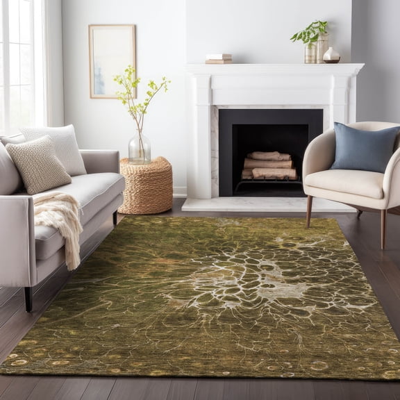 Addison Rugs Mayfield Washable Transitional Modern Chocolate Rectangle Rug, 9' x 12'