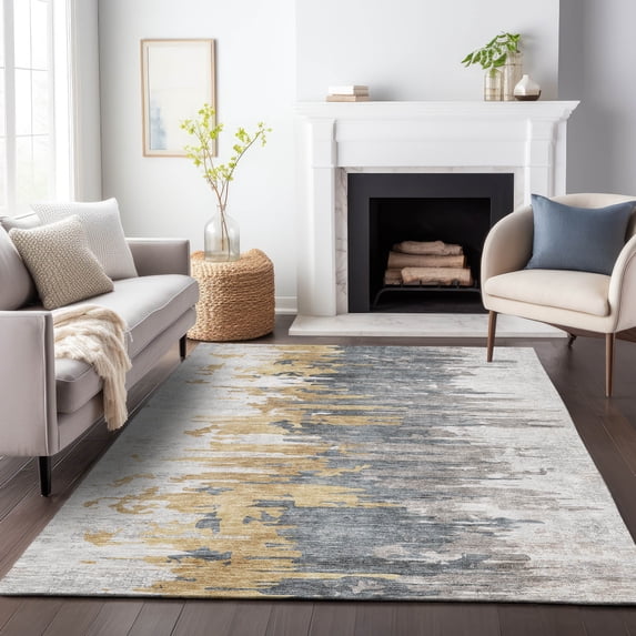 Addison Rugs Mayfield Washable Transitional Modern Ivory Rectangle Rug, 2'6" x 3'10"