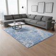 thumbnail image 1 of HomeRoots 656064 10 x 14 ft. Sky Blue & Ivory Abstract Transitional Washable Machine Made Rectangle Area Rug with UV Protection, 1 of 6