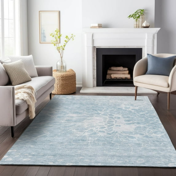 Addison Rugs Mayfield Washable Transitional Modern Sky Rectangle Rug, 10' x 14'