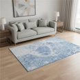 thumbnail image 1 of HomeRoots 656060 5 x 8 ft. Sky Blue & Ivory Abstract Transitional Washable Machine Made Rectangle Area Rug with UV Protection, 1 of 5