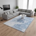thumbnail image 1 of HomeRoots 656062 8 x 10 ft. Sky Blue & Ivory Abstract Transitional Washable Machine Made Rectangle Area Rug with UV Protection, 1 of 6