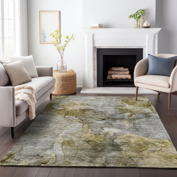 Addison Rugs Mayfield Washable Transitional Modern Taupe Rectangle Rug, 10' x 14'