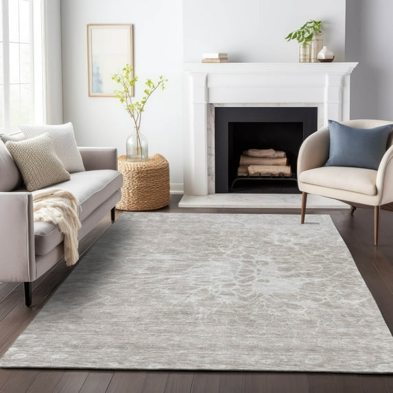 Addison Rugs Mayfield Washable Transitional Modern Taupe Rectangle Rug, 9' x 12'