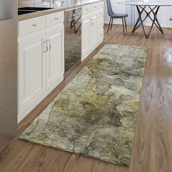 Addison Rugs Mayfield Washable Transitional Modern Taupe Runner Rug, 2'3" x 7'6"