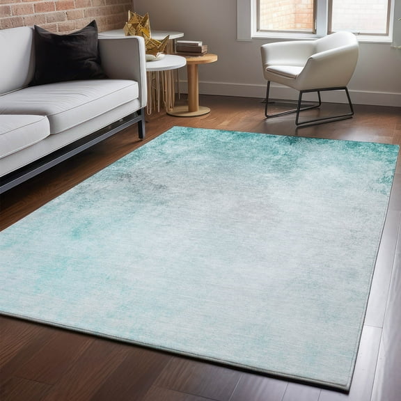 Addison Rugs Mayfield Washable Transitional Modern Teal Rectangle Rug, 10' x 14'