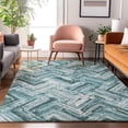 thumbnail image 1 of Addison Rugs Mayfield Washable Transitional Modern Teal Rectangle Rug, 2'6" x 3'10", 1 of 6