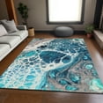 thumbnail image 1 of Addison Rugs Mayfield Washable Transitional Modern Teal Rectangle Rug, 3' x 5', 1 of 6