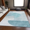 thumbnail image 1 of Addison Rugs Mayfield Washable Transitional Modern Teal Rectangle Rug, 3' x 5', 1 of 6