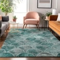 thumbnail image 1 of Addison Rugs Mayfield Washable Transitional Modern Teal Rectangle Rug, 8' x 10', 1 of 6