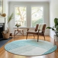 thumbnail image 1 of Addison Rugs Mayfield Washable Transitional Modern Teal Round Rug, 8' x 8', 1 of 5