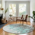 thumbnail image 1 of Addison Rugs Mayfield Washable Transitional Modern Teal Round Rug, 8' x 8', 1 of 5