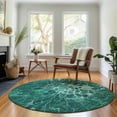 thumbnail image 1 of Addison Rugs Mayfield Washable Transitional Modern Teal Round Rug, 8' x 8', 1 of 5