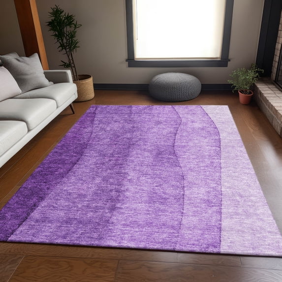 Addison Rugs Mayfield Washable Transitional Ombre Purple Rectangle Rug, 10' x 14'
