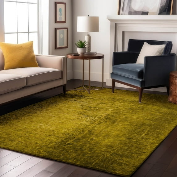 Addison Rugs Mayfield Washable Transitional Organic Gold Rectangle Rug, 10' x 14'
