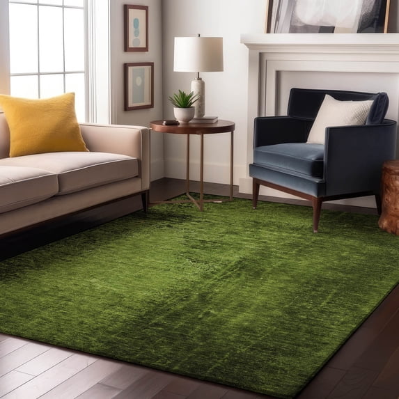 Addison Rugs Mayfield Washable Transitional Organic Green Rectangle Rug, 10' x 14'