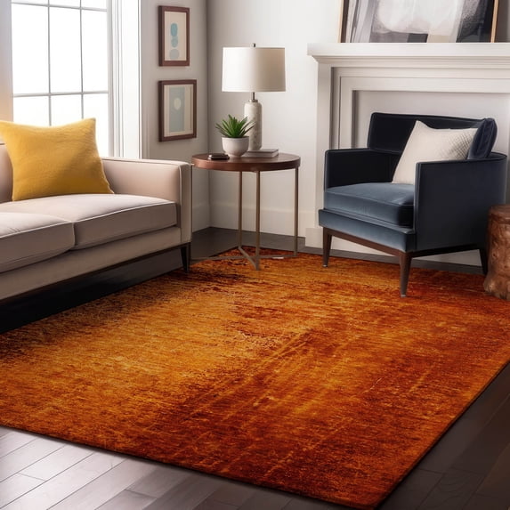 Addison Rugs Mayfield Washable Transitional Organic Paprika Rectangle Rug, 3' x 5'