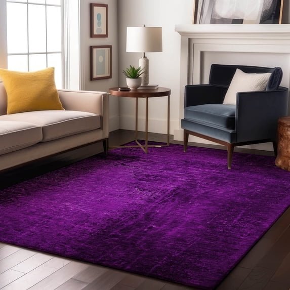Addison Rugs Mayfield Washable Transitional Organic Purple Rectangle Rug, 9' x 12'
