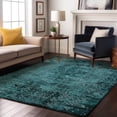 thumbnail image 1 of Addison Rugs Mayfield Washable Transitional Organic Teal Rectangle Rug, 9' x 12', 1 of 6