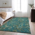 thumbnail image 1 of Addison Rugs Mayfield Washable Transitional Paisley Teal Rectangle Rug, 3' x 5', 1 of 6