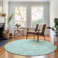 thumbnail image 1 of Dalyn Rugs Premium Machine Washable Mayfield AMF654 Teal 8' x 8' Round Rug, 1 of 5