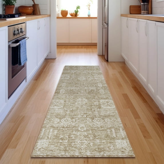 Addison Rugs Mayfield Washable Transitional Panel Beige Runner Rug, 2'3" x 7'6"