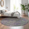 thumbnail image 1 of Addison Rugs Mayfield Washable Transitional Panel Fern Round Rug, 8' x 8', 1 of 5