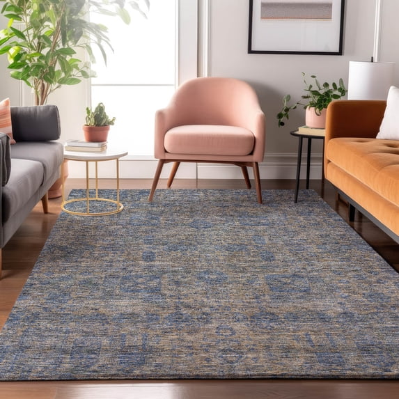 Addison Rugs Mayfield Washable Transitional Panel Khaki Rectangle Rug, 10' x 14'
