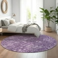 thumbnail image 1 of Addison Rugs Mayfield Washable Transitional Panel Purple Round Rug, 8' x 8', 1 of 5