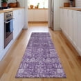 thumbnail image 1 of Addison Rugs Mayfield Washable Transitional Panel Purple Runner Rug, 2'3" x 7'6", 1 of 5