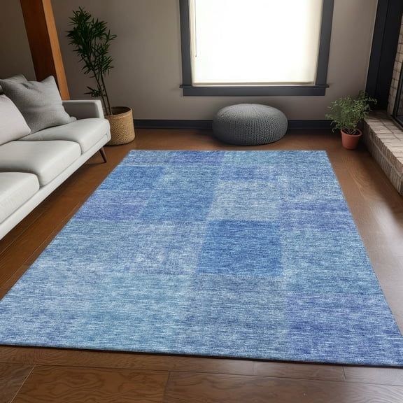Addison Rugs Mayfield Washable Transitional Patchwork Denim Rectangle Rug, 8' x 10'