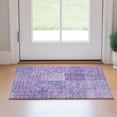 thumbnail image 1 of Addison Rugs Mayfield Washable Transitional Patchwork Lavender Rectangle Rug, 1'8" x 2'6", 1 of 5