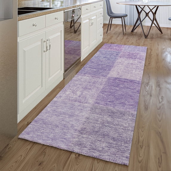 Addison Rugs Mayfield Washable Transitional Patchwork Lavender Runner Rug, 2'3" x 7'6"
