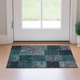 thumbnail image 1 of Addison Rugs Mayfield Washable Transitional Patchwork Teal Rectangle Rug, 1'8" x 2'6", 1 of 5