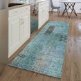 thumbnail image 1 of Addison Rugs Mayfield Washable Transitional Patchwork Teal Runner Rug, 2'3" x 7'6", 1 of 5
